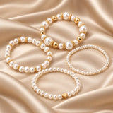 Set di Braccialetti Impilabili in Perle da 4