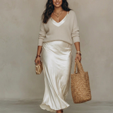 Caterina™ – Elegante Abito Midi in Raso