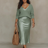 Caterina™ – Elegante Abito Midi in Raso