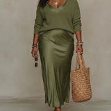 Caterina™ – Elegante Abito Midi in Raso