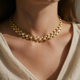 Collana con Girocollo a Foglia di Perle
