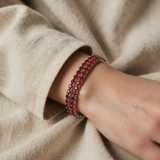 Bracciale Tennis in Argento e Rubino