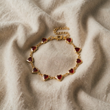Bracciale a Catena con Cuore in Rubino Oro