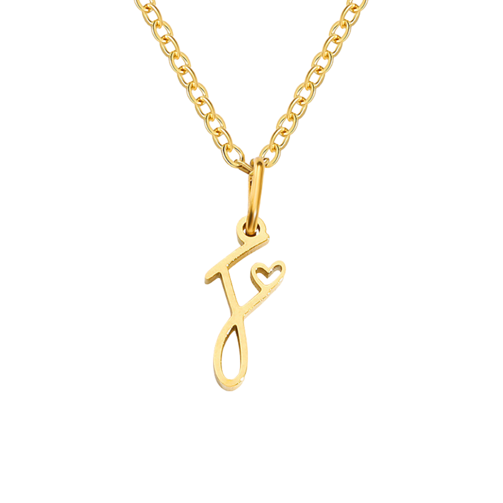 Collar con Inicial en Forma de Corazón | Oro