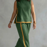 Lucentia™ - Conjunto Elegante y Casual de Chaleco y Pantalón con Detalles Bicolor