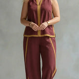 Lucentia™ - Conjunto Elegante y Casual de Chaleco y Pantalón con Detalles Bicolor