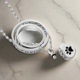 "Non Più Al Mio Fianco, Per Sempre Nel Mio Cuore" – Collana In Acciaio Inossidabile Con Urna A Forma Di Zampa