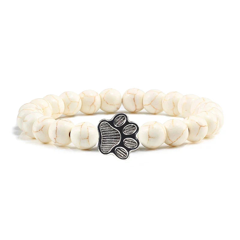 Bracciale con Paws di Perline – Design in Pietra Naturale