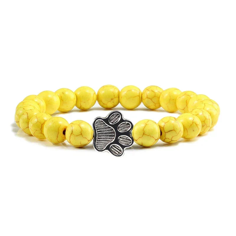 Bracciale con Paws di Perline – Design in Pietra Naturale