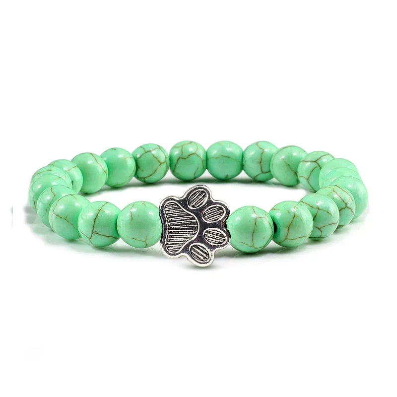 Bracciale con Paws di Perline – Design in Pietra Naturale