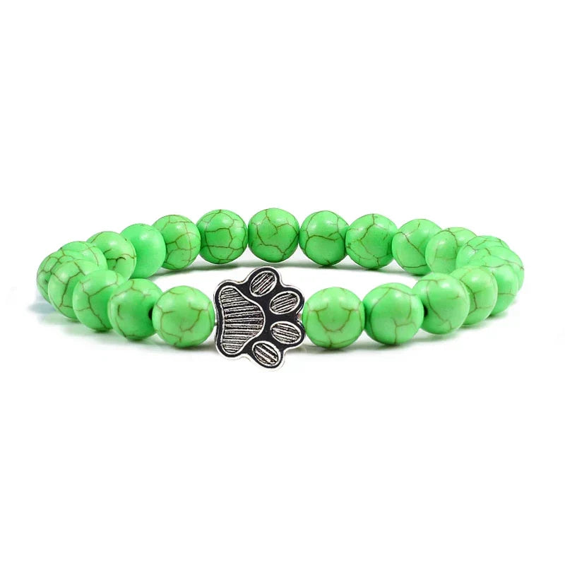 Bracciale con Paws di Perline – Design in Pietra Naturale