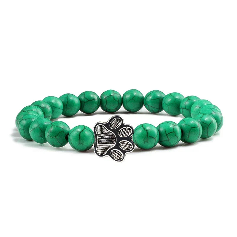 Bracciale con Paws di Perline – Design in Pietra Naturale