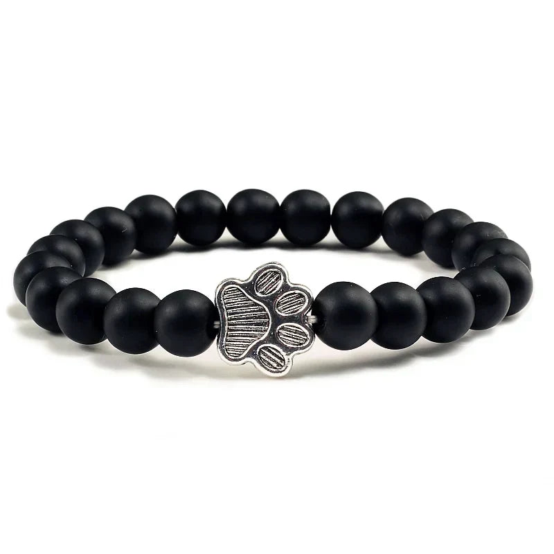 Bracciale con Paws di Perline – Design in Pietra Naturale