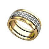 Anello in Zirconia Cubica Bicolore in Oro