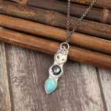 Collana a Barra con Gufo Turchese di Saggezza