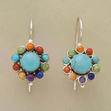 Tiziana™ - Orecchini a Cerchio Iris in Stile Vintage con Turchesi