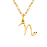 Collana con Iniziale a Forma di Cuore | Oro
