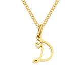 Collana con Iniziale a Forma di Cuore | Oro