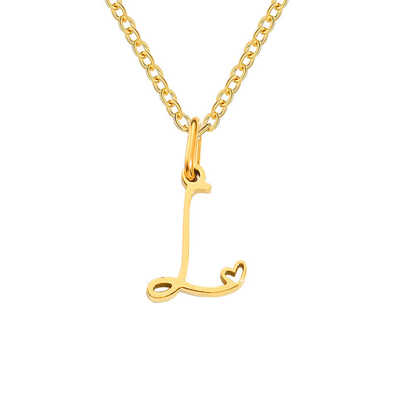 Collar con Inicial en Forma de Corazón | Oro