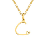 Collana con Iniziale a Forma di Cuore | Oro