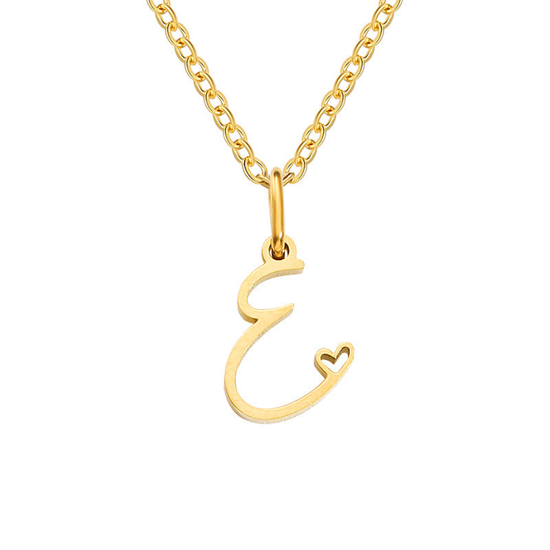 Collar con Inicial en Forma de Corazón | Oro