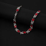 Silver Ruby Swirl Bracelet