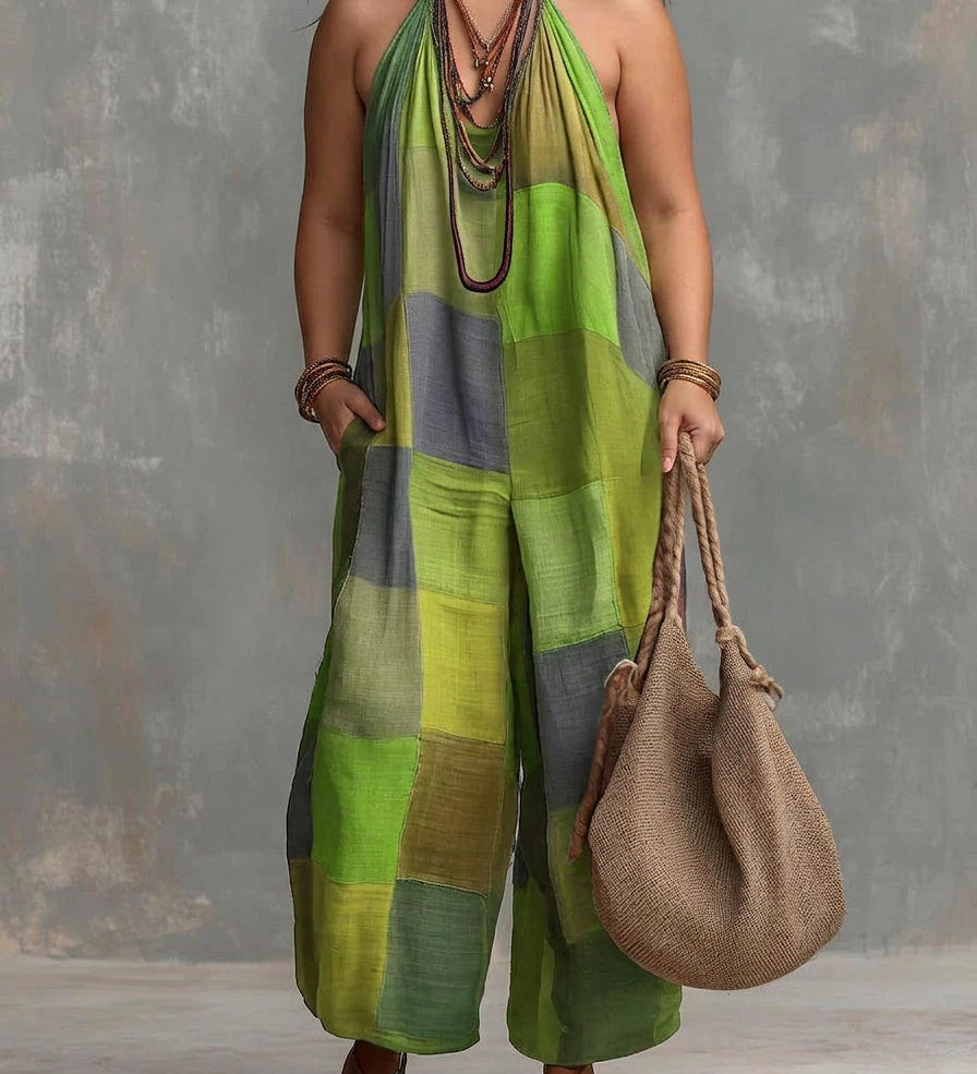 Vittoria™ - Elegante Tuta Patchwork da Resort