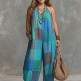 Vittoria™ - Elegante Tuta Patchwork da Resort