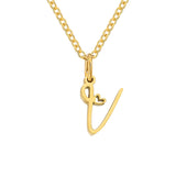 Collana con Iniziale a Forma di Cuore | Oro