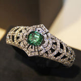 Esmeralda™ - Art Deco Emerald Ring White Gold