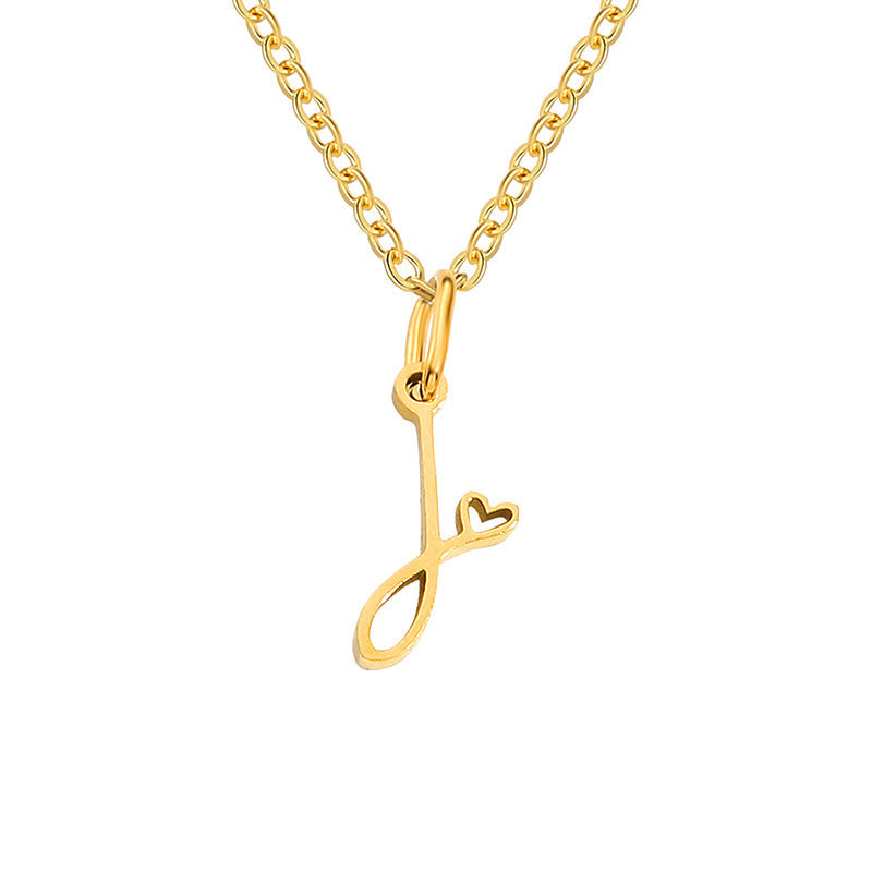 Collar con Inicial en Forma de Corazón | Oro