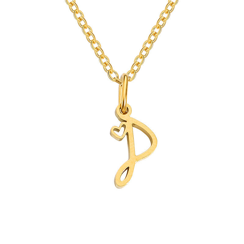 Collar con Inicial en Forma de Corazón | Oro