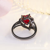 Anello Cuore in Rubino Argento