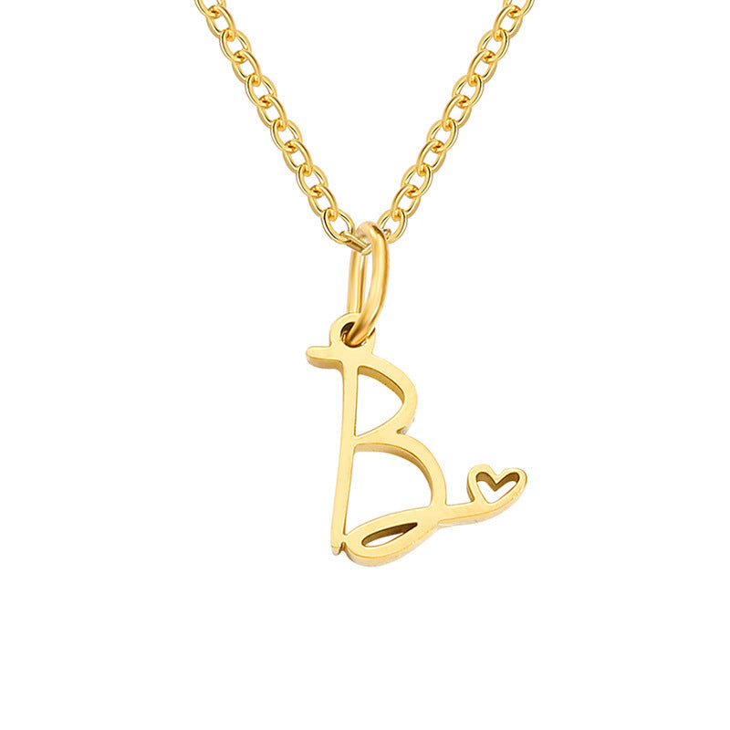 Collar con Inicial en Forma de Corazón | Oro