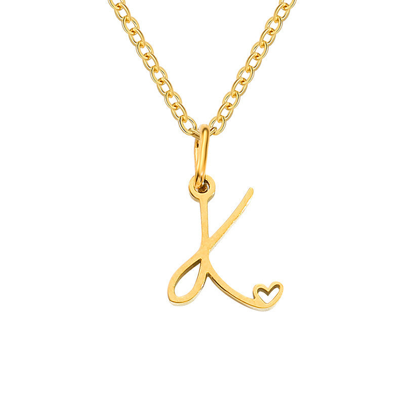 Collar con Inicial en Forma de Corazón | Oro
