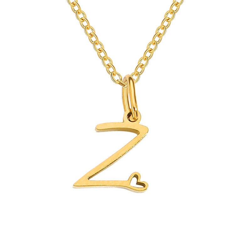 Collar con Inicial en Forma de Corazón | Oro