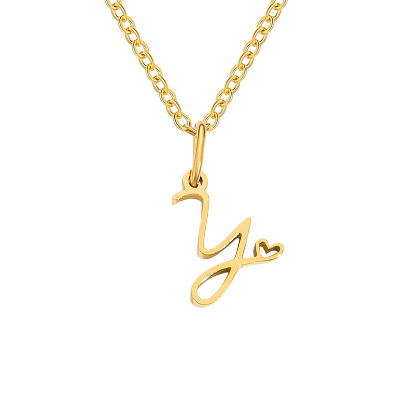 Collar con Inicial en Forma de Corazón | Oro