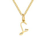 Collana con Iniziale a Forma di Cuore | Oro