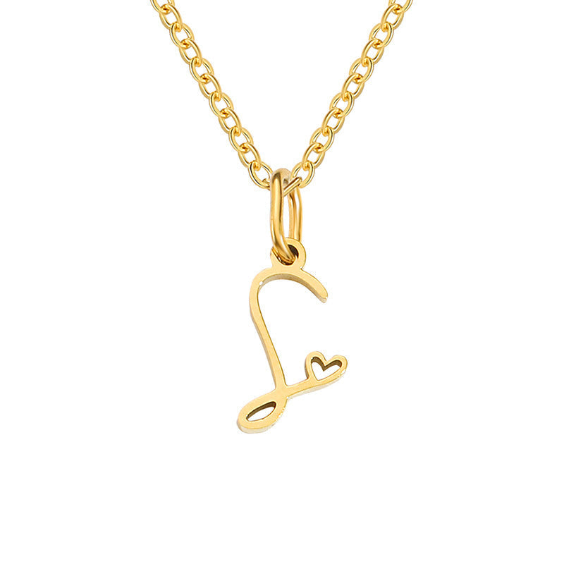 Collar con Inicial en Forma de Corazón | Oro