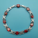 Bracciale a Maglia in Argento e Rubino