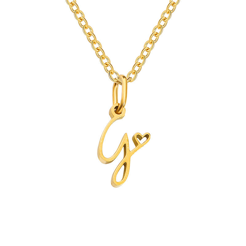 Collar con Inicial en Forma de Corazón | Oro