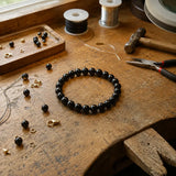 Bracciale in Onice Nero per Radicamento, Protezione e Forza Interiore