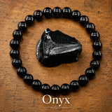 Bracciale in Onice Nero per Radicamento, Protezione e Forza Interiore