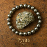 Pulsera de pirita para la confianza, la fuerza de voluntad y la abundancia