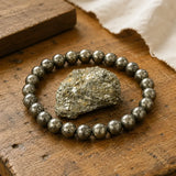 Pulsera de pirita para la confianza, la fuerza de voluntad y la abundancia