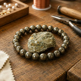 Pulsera de pirita para la confianza, la fuerza de voluntad y la abundancia