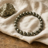 Pulsera de pirita para la confianza, la fuerza de voluntad y la abundancia