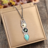 Collana a Barra con Gufo Turchese di Saggezza