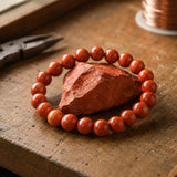 Pulsera de Jade Rojo para Enraizamiento, Energía y Vitalidad