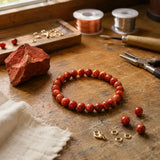 Pulsera de Jade Rojo para Enraizamiento, Energía y Vitalidad